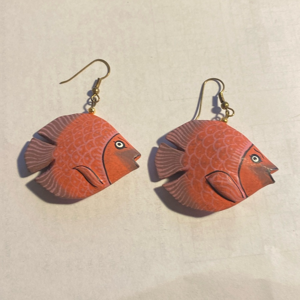 Wooden Fish Earrings